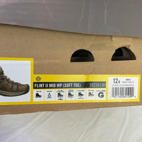 Keen Men's Flint II Mid WP Steel Toe Work Boot 1025613D Cascade Brown Sz 12 - Picture 8 of 8